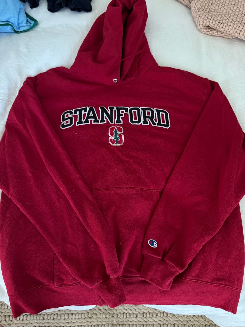 Champion Stanford Maroon Crewneck Hoodie